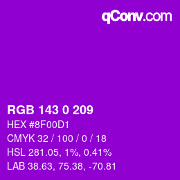 Color code: RGB 143 0 209 | qconv.com