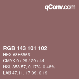 Color code: RGB 143 101 102 | qconv.com