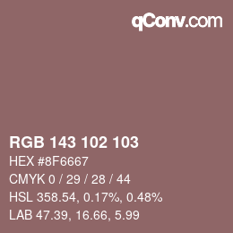 Color code: RGB 143 102 103 | qconv.com