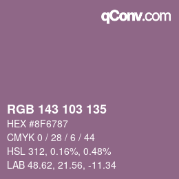 カラーコード: RGB 143 103 135 | qconv.com
