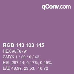 カラーコード: RGB 143 103 145 | qconv.com
