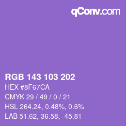 Color code: RGB 143 103 202 | qconv.com