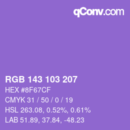 カラーコード: RGB 143 103 207 | qconv.com