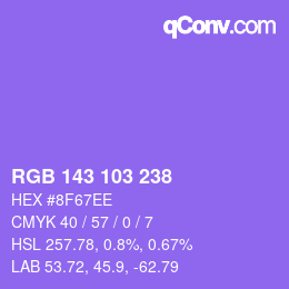 カラーコード: RGB 143 103 238 | qconv.com