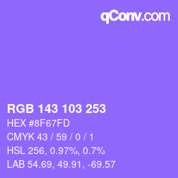 カラーコード: RGB 143 103 253 | qconv.com