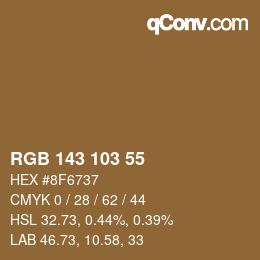 カラーコード: RGB 143 103 55 | qconv.com