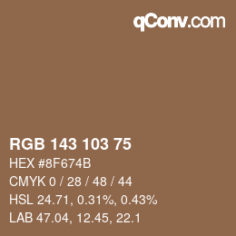 カラーコード: RGB 143 103 75 | qconv.com