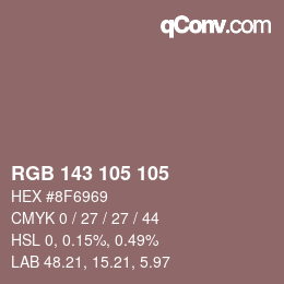Color code: RGB 143 105 105 | qconv.com