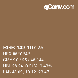 Farbcode: RGB 143 107 75 | qconv.com