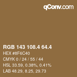 カラーコード: RGB 143 108.4 64.4 | qconv.com