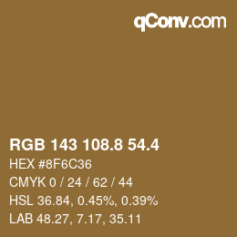 カラーコード: RGB 143 108.8 54.4 | qconv.com