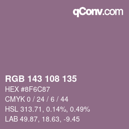 カラーコード: RGB 143 108 135 | qconv.com