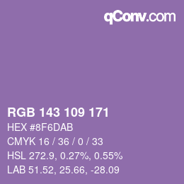Farbcode: RGB 143 109 171 | qconv.com