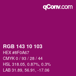 颜色代码: RGB 143 10 103 | qconv.com