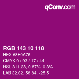 颜色代码: RGB 143 10 118 | qconv.com