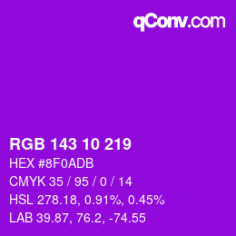 カラーコード: RGB 143 10 219 | qconv.com