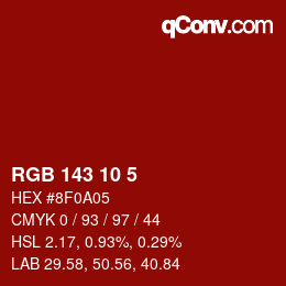 カラーコード: RGB 143 10 5 | qconv.com