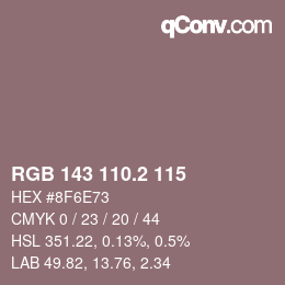 カラーコード: RGB 143 110.2 115 | qconv.com