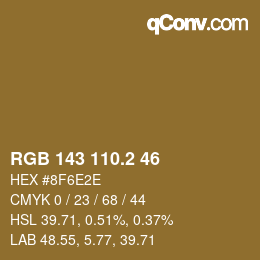 Color code: RGB 143 110.2 46 | qconv.com
