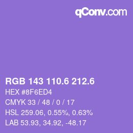 カラーコード: RGB 143 110.6 212.6 | qconv.com