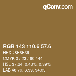 カラーコード: RGB 143 110.6 57.6 | qconv.com