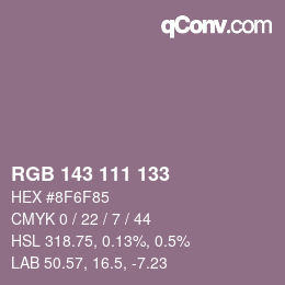 カラーコード: RGB 143 111 133 | qconv.com