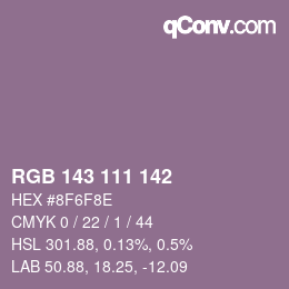 カラーコード: RGB 143 111 142 | qconv.com