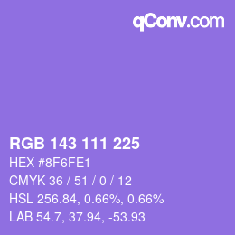 カラーコード: RGB 143 111 225 | qconv.com