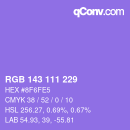 カラーコード: RGB 143 111 229 | qconv.com