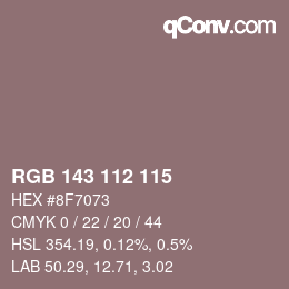 Farbcode: RGB 143 112 115 | qconv.com