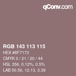 Código de color: RGB 143 113 115 | qconv.com