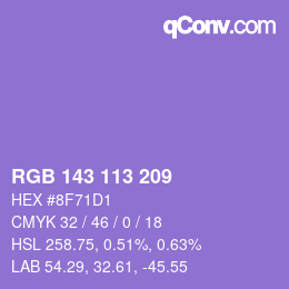 Color code: RGB 143 113 209 | qconv.com