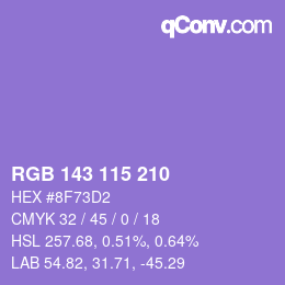 Color code: RGB 143 115 210 | qconv.com