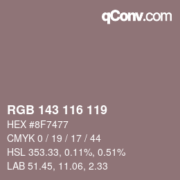 颜色代码: RGB 143 116 119 | qconv.com