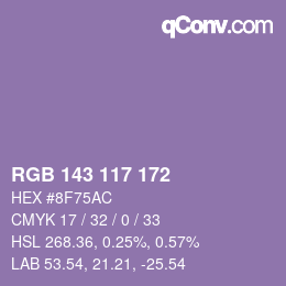 カラーコード: RGB 143 117 172 | qconv.com