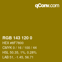 カラーコード: RGB 143 120 0 | qconv.com