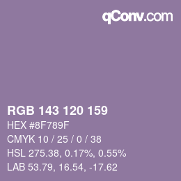 カラーコード: RGB 143 120 159 | qconv.com