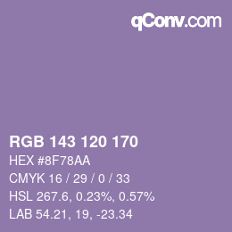 Farbcode: RGB 143 120 170 | qconv.com