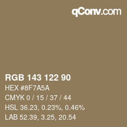 Farbcode: RGB 143 122 90 | qconv.com