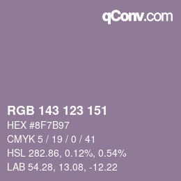カラーコード: RGB 143 123 151 | qconv.com