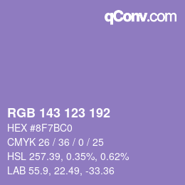 Color code: RGB 143 123 192 | qconv.com