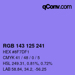 カラーコード: RGB 143 125 241 | qconv.com