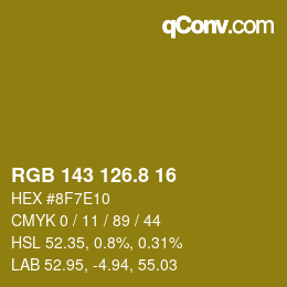 カラーコード: RGB 143 126.8 16 | qconv.com
