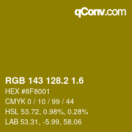 カラーコード: RGB 143 128.2 1.6 | qconv.com