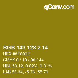 カラーコード: RGB 143 128.2 14 | qconv.com