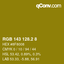 カラーコード: RGB 143 128.2 8 | qconv.com
