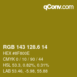 カラーコード: RGB 143 128.6 14 | qconv.com