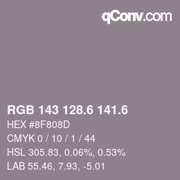 カラーコード: RGB 143 128.6 141.6 | qconv.com