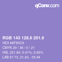 カラーコード: RGB 143 128.6 201.6 | qconv.com
