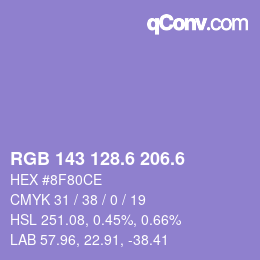 カラーコード: RGB 143 128.6 206.6 | qconv.com
